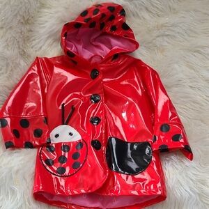 Kidorable Red and Black Ladybug Raincoat